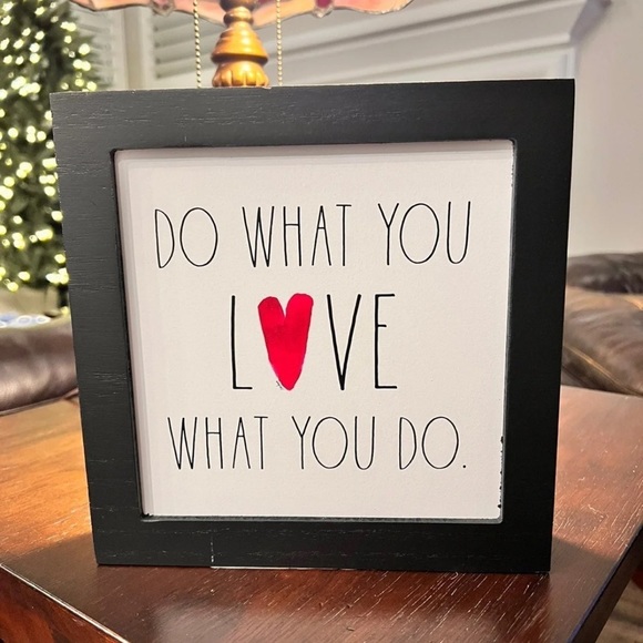 Rae Dunn Wood Sign DO WHAT YOU L♥️VE WHAT YOU DO - Picture 4 of 12